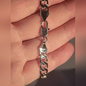 🌟  925 Sterling Silver Plated Cuban Link Bracelet  8mm [8" long]